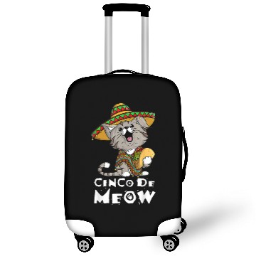 Discover Cinco De Meows With Smiling Cat Taco And Sombrero Luggage Covers