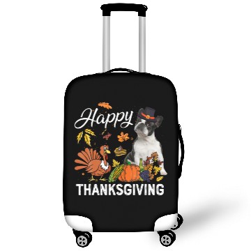 Discover Happy Thanksgiving Cute Boston Terrier Turkey Pump Luggage Covers
