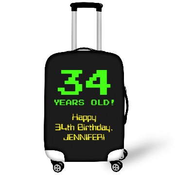 Discover 34th Birthday: Fun, 8-Bit Look, Nerdy / Geeky "34" Luggage Covers