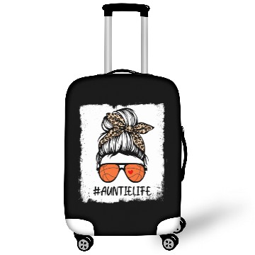 Discover Bleached Basketball Auntie Life Leopard Messy Bun Luggage Covers
