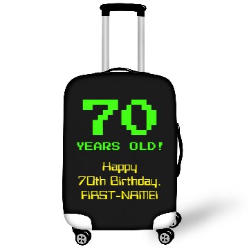 Discover 70th Birthday: Fun, 8-Bit Look, Nerdy / Geeky "70" Luggage Covers
