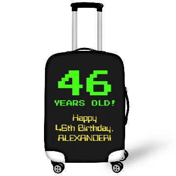 Discover 46th Birthday: Fun, 8-Bit Look, Nerdy / Geeky "46" Luggage Covers