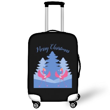 Discover Flamingos Merry Christmas Winter Wonderland Luggage Covers