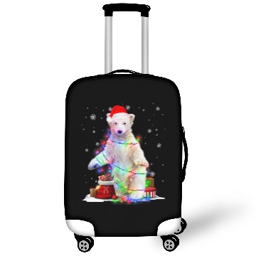 Discover Funny Polar Bear Tree Christmas Lights Xmas Pajama Luggage Covers