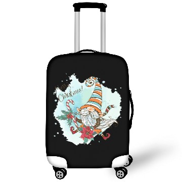 Discover Watercolor Elf Poinsettia Candy Cane Luggage Covers