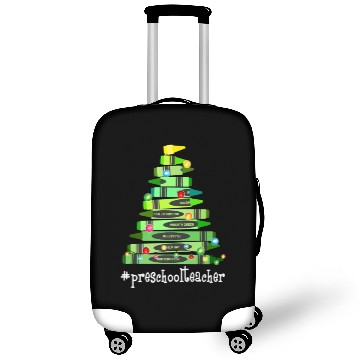 Discover Christmas Crayon Preschool Teacher Tree-Best Funny Luggage Covers