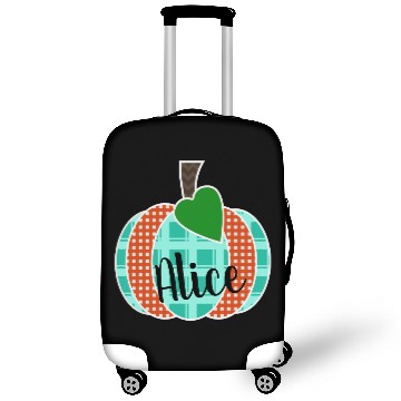 Discover Orange Gingham and Teal Plaid Pumpkin Girls Luggage Covers