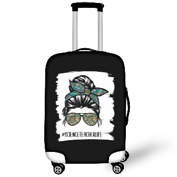 Discover Womens Science Teacher Messy Bun Life Glasses Back Luggage Covers
