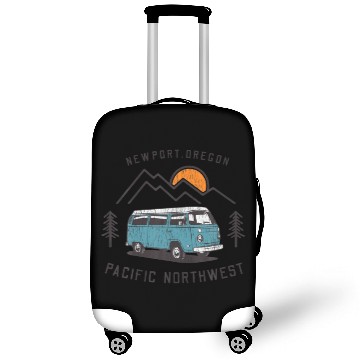 Discover Retro Pacific Northwest Vacation - Newport Oregon Luggage Covers