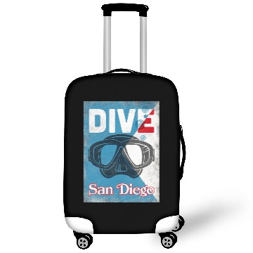Discover San Diego Vintage Scuba Diving Mask Luggage Covers