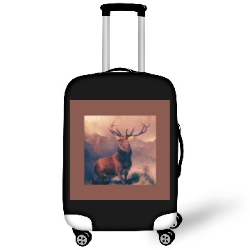 Discover Scottish Highland stag with burnt orange trim Luggage Covers