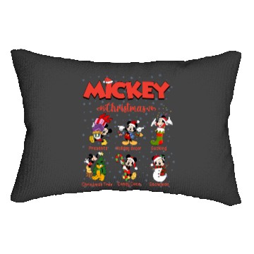 Discover Mickey Christmas Lumbar Pillows, Christmas Lumbar Pillows, Raglan Lumbar Pillows, Disney Christmas Lumbar Pillows