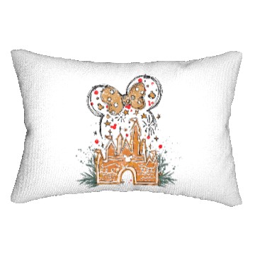 Discover Disney Gingerbread Castle Lumbar Pillows, Christmas Castle Lumbar Pillows