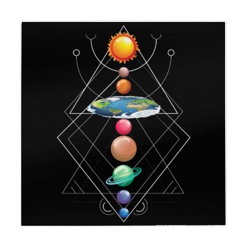 Discover Solar System Flat Earth I Love My Planet Space Mahjong Mats