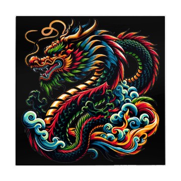 Discover Colorful Chinese Dragon Artistic Design Mahjong Mats