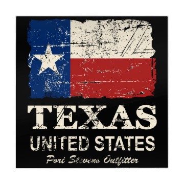 Discover Texas Flag - Vintage Look Mahjong Mats