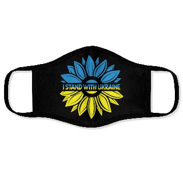 Discover I Stand With Ukraine Sunflower Ukrainian Flag Face Masks