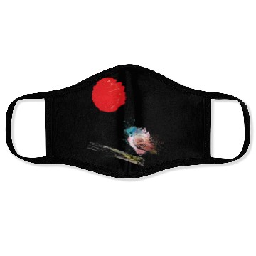 Discover Murakami Birds Red Moon Japenese Face Masks