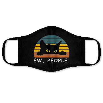 Discover Black Cat Face Masks Funny Ew People Cat Lovers Face Masks