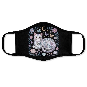 Discover Cancer Zodiac Cat Mystical Art Face Masks