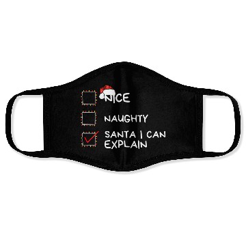 Discover Nice Naughty Santa I Can Explain Christmas List Face Masks