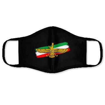 Discover Iran Flag Faravahar Lion Sun Face Masks