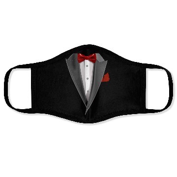 Discover Tuxedo Tie Designs Tux red Face Masks