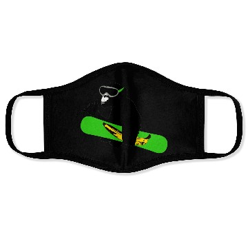 Discover snowboard monkey Face Masks