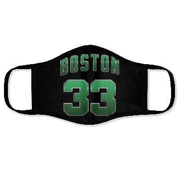 Discover Boston 33 green number Face Masks