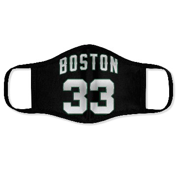 Discover Boston 33 white number Face Masks