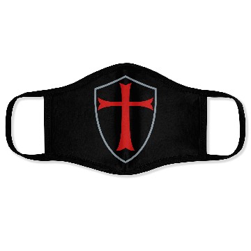 Discover knights templar shield Face Masks