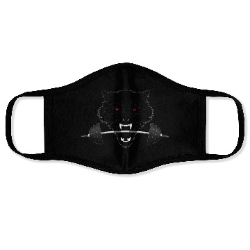 Discover weight lifting wolf clear Face Masks