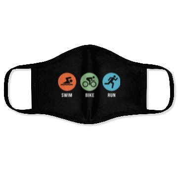 Discover Swim Bike Run Face Masks