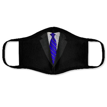 Discover Suit and Neck Tie Real Blue Face Masks