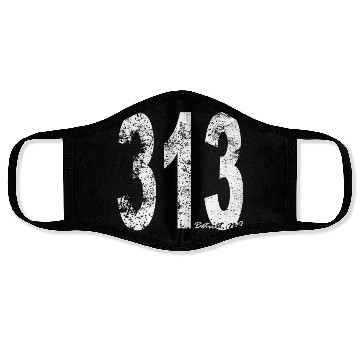 Discover Vintage Detroit Area Code 313 Face Masks