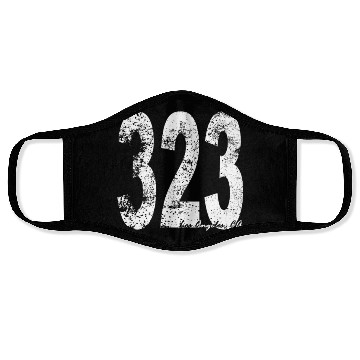 Discover Vintage Los Angeles Area Code 323 Face Masks
