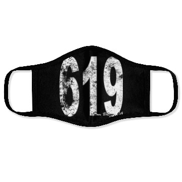 Discover Vintage San Diego Area Code 619 Face Masks