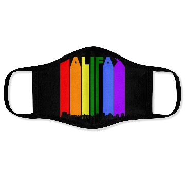 Discover Halifax Nova Scotia Skyline Rainbow Gay Pride Face Masks
