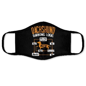 Discover Dachshund Barking Logic Face Masks