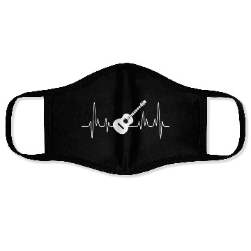Discover Acoustic Guitar Heartbeat Face Masks