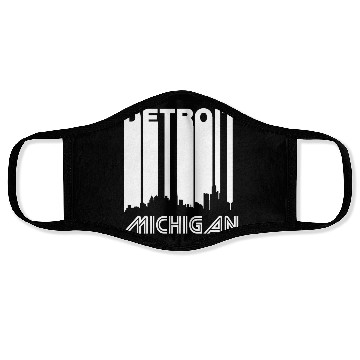 Discover Retro Detroit Skyline Face Masks