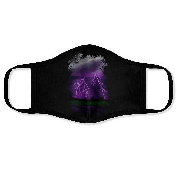 Discover Purple Lightning Scene Face Masks