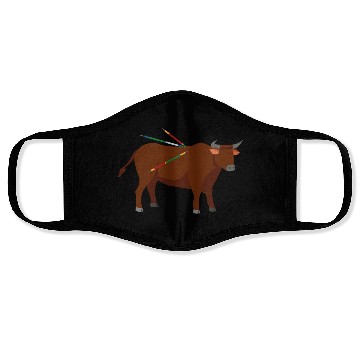 Discover bull with arrows Face Masks