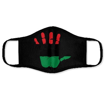 Discover Pan African Flag Hand Print Sign Afro- American Face Masks