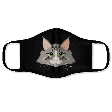Discover grey cat Face Masks