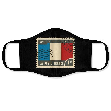 Discover france post stamp Face Masks