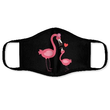 Discover flamingo family Face Masks