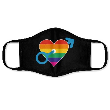 Discover Rainbow heart male Face Masks