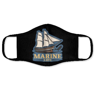 Discover marine life logo Face Masks