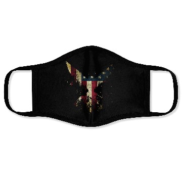 Discover Merica Eagle American eagle with US flag Face Masks
